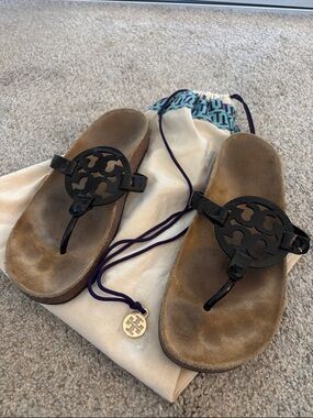 Tory Burch black Miller Cloud sandals 9 1/2